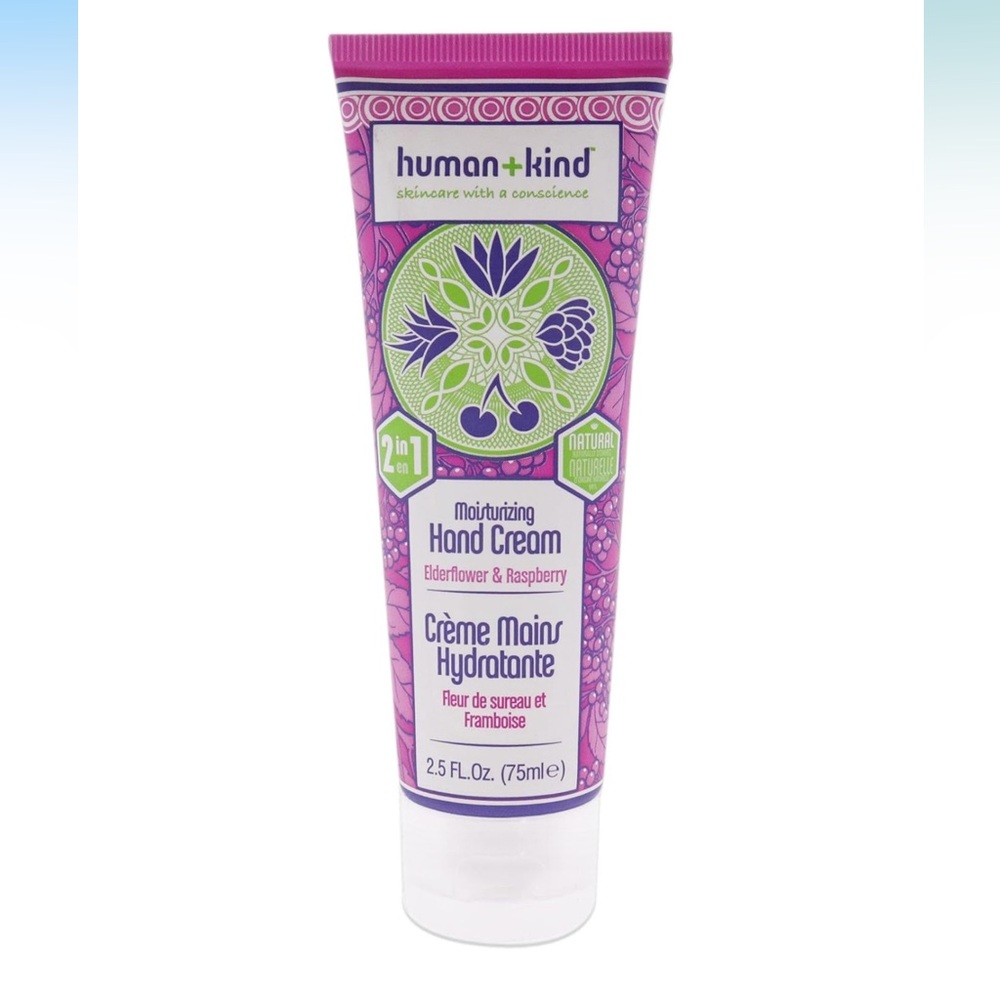 Human+Kind Moisturizing Hand Cream Elderflower & Raspberry New, 2.5 oz